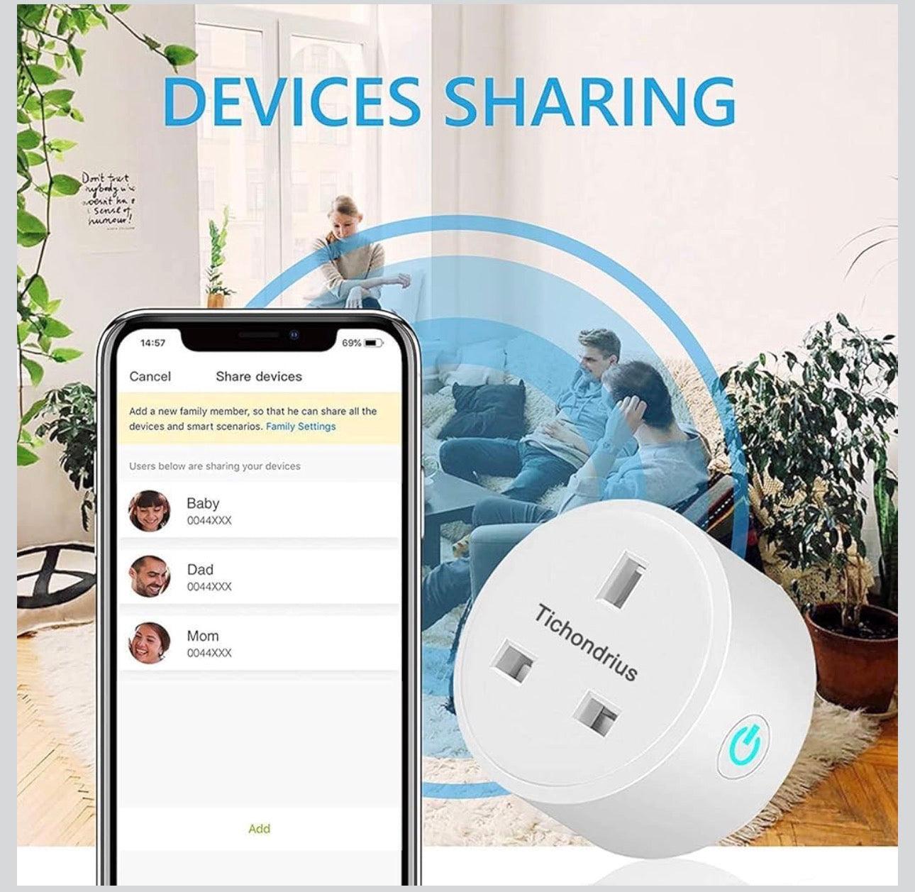 Smart WiFi Plug - فيش ذكي واي فاي يدعم أليكسا وجوجل هوم